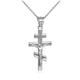 Religious Jewelry by FDJ 925 Sterling Silver Russian Orthodox Cross Crucifix Pendant Necklace,