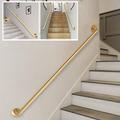 CL-ZZZ Modern Stairs Handrail Brackets Kit, Gold Banister Railing Rail Support Kit, Metal Wrought Iron Indoor And Outdoor Loft Corridor Porch Deck Guardrail Handrail (Size : 3.3ft/100cm)