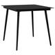 vidaXL Garden Dining Table Furniture Outdoor Patio Dinner Side Coffee Tea Table Kitchen Dining Room Desk Black 80cm Steel and Glass