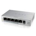 Zyxel 5 Port Gigabit Ethernet Unmanaged POE+ Switch | 4 x PoE+ @ 60W | Plug & Play | Sturdy Metal Housing | Desktop or Wall-Mount | Fanless | Lifetime Warranty | Ethernet Splitter | GS1005HP