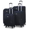 Syed JEE Soft Sided 4 Pieces Expandable Luggage | 4-Wheel Spinner Suitcase | Durable and Quality Soft Shell Trolley (Black)