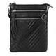 befen Black Quilted Purse Leather Crossbody Bags for Women Trendy, Small Cross Body Bag Purses with Zipper Pocket (Chevron Quilted Black)