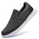 HIIGYL Mens Trainers Slip-On Shoes Casual Loafers for Men Breathable Running Sneakers Lightweight Gym Tennis Walking Shoes Dark Grey 9