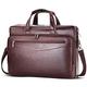 DOMISO 15.6 inch Laptop Leather Bag Vintage Shoulder Bag Business Bag Men Handbag Work Bag Suspension Bag for 15.6" HP 15/ThinkPad E575/Lenovo IdeaPad S510/Dell XPS 15, Brown