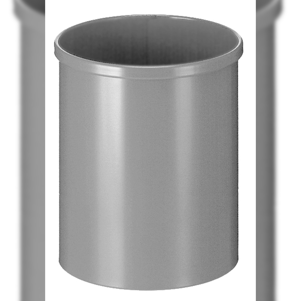 Proregal Stillvoller runder Metall Papierkorb | 15 Liter, HxØ 30,5x25,5cm | Aluminium Image