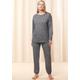 Pyjama TRIUMPH "Endless Comfort PK LSL" Gr. 40, grau (dark grey melange) Damen Homewear-Sets Pyjamas