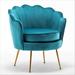 Barrel Chair - Everly Quinn Elanora 28.3" Wide Velvet Barrel Chair Velvet in Green/Blue | 29.9 H x 28.3 W x 25.2 D in | Wayfair