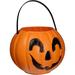 The Holiday Aisle® Peavey Halloween Trick or Treat Jack-O-Lantern Carry Jack - Halloween Pumpkin Decorations Basket Plastic in Black/Orange | Wayfair