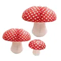 Lanterne en papier champignon rouge et blanc ensemble de lanternes pour décorations de fête