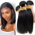 Mèches indiennes naturelles lisses noires naturelles 2/3 Extensions de cheveux humains vente en