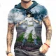 T-Shirt à Capuche et Manches Courtes pour Homme Streetwear Hip Hop Super Saiya Goku Dragon Ball