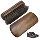 Brosse à chaussures en poils de cheval en bois naturel outil de polissage doux brosse de nettoyage