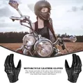 Gants de moto en cuir de mouton antichute résistant à l'usure rétro pour écran tactile pour