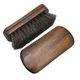 Brosse à chaussures 2 pièces pour nettoyer avec un plumeau en crin de cheval et un manche en bois