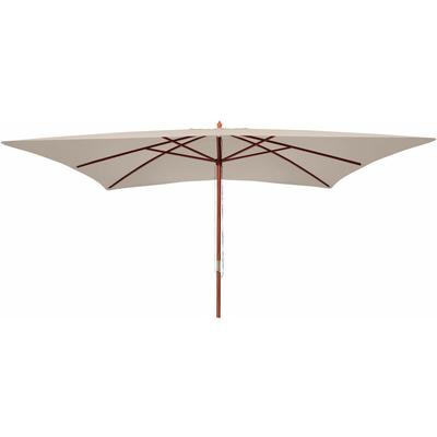 HHG - neuwertig] Sonnenschirm Lissabon, Gartenschirm Marktschirm, 3x4m Polyester/Holz 6kg creme Image
