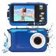 Aquapix W3027 'Wave' Unterwasserkamera, wasserfest bis 3 m, 2.7" Display, bis zu 30 MP Auflösung, 4X Digital-Zoom, 5 MP Sensor, Blau