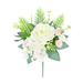 Set of 4 Cream White Artificial Delicate Mixed Rose Hydrangea Flower Stem Bush Bouquet 11in - 11" L x 9" W x 6" DP