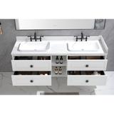 Wall Hung Doulble Sink Bath Vanity Cabinet without Tops(Vanity Cabinet Only)