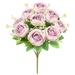 Set of 2 Mauve Ivory Artificial Vintage Cabbage Rose Flower Stem Bush Bouquet 17in - 17" L x 10" W x 10" DP