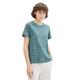 TOM TAILOR Damen Basic T-Shirt mit Print, green minimal print, XXS