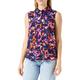 Gerry Weber Damen Ärmellose Bluse mit floralem Muster ärmellos floral, Gemustert Blau/Lila/Pink Druck 48