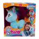 Giochi Preziosi Emotion Pets Shiny Plüschtier Einhorn, Spiele für Kinder 3 Jahre +, interaktives Plüschtier mit Bürste und 2 bunten Verschlüssen, Farbe Hellblau und Regenbogenfarbene Mähne und Schwanz