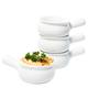 Vikko French Onion Soup Bowls: White Soup Bowls with Handles Microwave Safe - French Onion Soup Crocks Oven Safe Soup Bowls - Porcelain Onion Soup Bowls - Chili Bowls - Set of 4 Oven Safe Bowls 12Oz