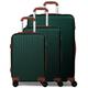 CALDARIUS Suitcase Set | Hard Shell Suitcase | Lightweight | 3 Digit Combination Lock | 4 Dual Spinner Wheels | 3 Pcs suitcases & Travel Bags | Luggage Sets (Dark Green, 3 Piece Full Set)