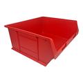 Red Storage Lin Bins | Tool Organiser Bin | Stackable Boxes for Garage | Wall Hanging Box | DIY Storage | Plastic Drawers (XL-375x420x182mm) (2 Bins)