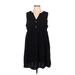 Shein Casual Dress V Neck Sleeveless: Black Print Dresses - Women's Size 12