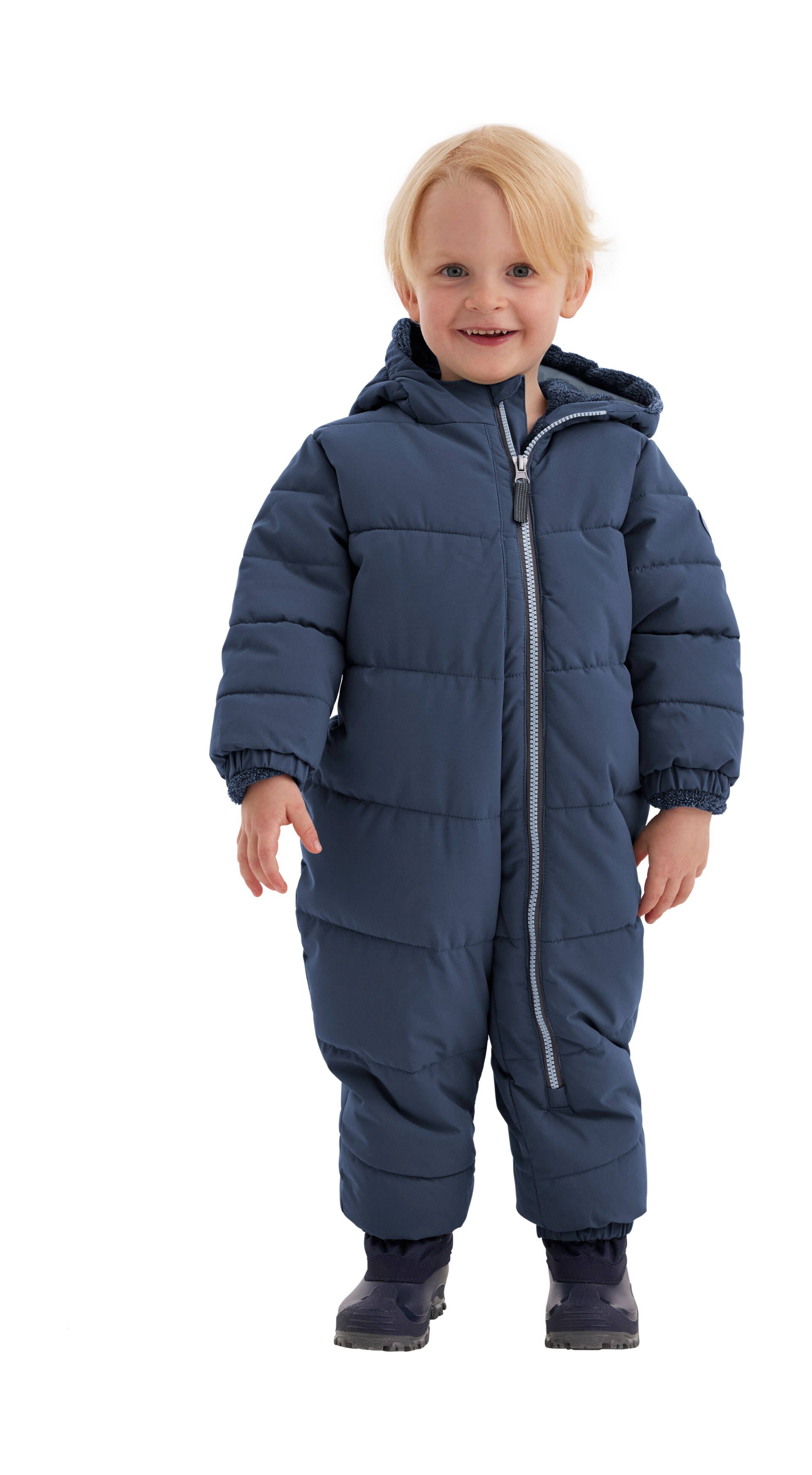 Overall "FIOW 32 MNS ONPC", Kinder, Gr. 110/116, blau (dunkelblau), Oberstoff: 100% Polyester, Futter: 100% Polyester, Wattierung: 100% Polyester, FIRST INSTINCT BY KILLTEC, Overalls, Wind- und wasserabweisender Schneeanzug, innen warmes Teddyfleece Image