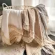 Cotton Muslin Swaddle Blankets for Newborn Baby Tassel Receiving Blanket New Born Swaddle Wrap