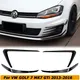 Black Front Bumper Splitter For VW GOLF 7 MK7 GTi 2013-2016 Fog Light Cover Air Vent Trim Flap