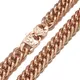 Rose Gold Color 316L Stainless Steel 13/16mm Wide Curb Cuban Link Chain Necklace for Men Women