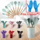 12PCS Silicone Kitchen Utensils Set Non-Stick Cookware for Kitchen Wooden Handle Spatula Egg Beaters