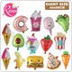 Cartoon big Hamburg ice cream Popcorn cake donut Pizza fruit food balloon birthday party decoration