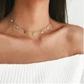 Star Choker Necklaces Fashion Female Jewelry Simple Ladies Pentagon-Star Jewelry Gifts Gold Silver