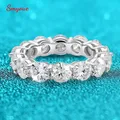 Smyoue 7ct 5mm Full Moissanite Ring for Women Men Sparkling Round Cut Full Enternity Diamond Band