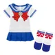 Baby Girls Sailor Moon Bodysuit Short Sleeve Dress Newborn Rompers Halloween Carnival Cosplay Outfit