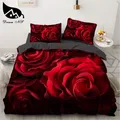 Dream NS Red Rose 3D Floral Duvet Cover Bedding Set Flower Bed Linens Double Bed Sheet Comforter