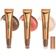 QIBEST Cream Bronzer Contour Blusher Beauty Wand Highlighter Blush With Cushion Liquid Face Bronzer