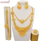 Dubai Indian Gold Color Necklace Bracelet Earrings Ring Jewelry Sets For Women Ethiopian Nigerian