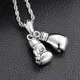 HaoYi Stainless Steel Boxing Gloves Pendant Necklace For Men Fashion Gold Silver Color Sports