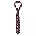 Gothic Pink Skull Necktie Unisex Polyester 8 cm Neck Ties for Men Casual Wide Daily Wear Cravat