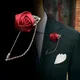 Lovegrace Rote Rose Blumen Revers Pin Mens Hochzeit Bouquet Handgemachte Brosche Knopfloch