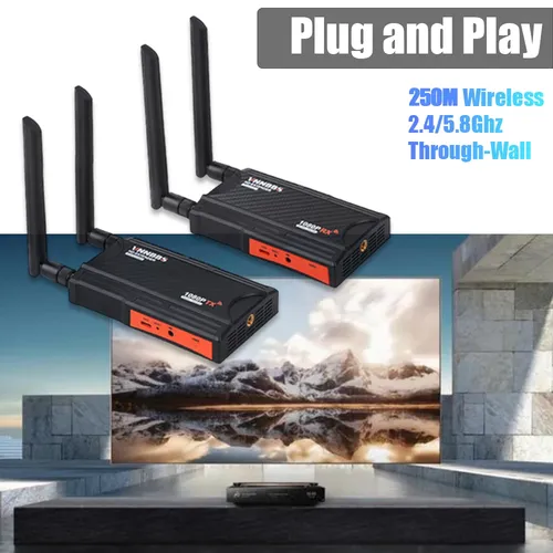 Wireless HDMI Extender Kit 250m 5 8 GHz Wireless HDMI Sender und Empfänger für DSLR-Kamera Laptop PC