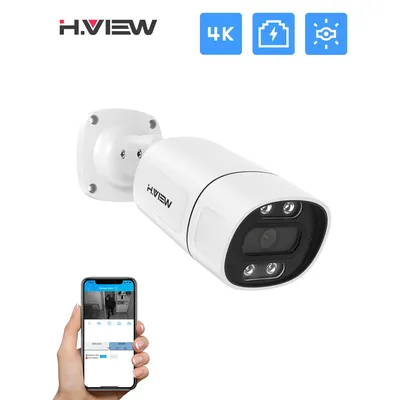 H.View 5Mp 8Mp 4K Ip Kamera Poe Ai Gesicht Erkennung Cctv Sicherheit Kameras H.265 Im Freien Audio Video Überwachung Für nvr System