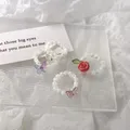 Elegante Rose Blume Schmetterling Finger Ringe Schöne Süße Kirsche Design Ringe Kreative Mini Perlen