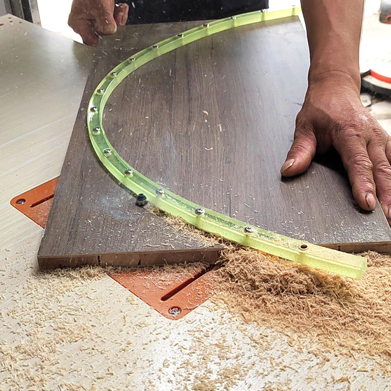 2 m Holzbearbeitungs-Profilstreifen, flexible Kurvenschablone, verstellbare und feste komplexe Form, Kontour-Holzbearbeitungswerkzeug-Vorlagen-Anleitung Image