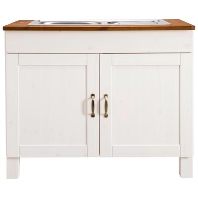Spülenschrank HOME AFFAIRE "Alby", weiß (weiß, honigfb), B:100cm H:85cm T:60cm, Schränke, Breite 100 cm, 1 Fach Image
